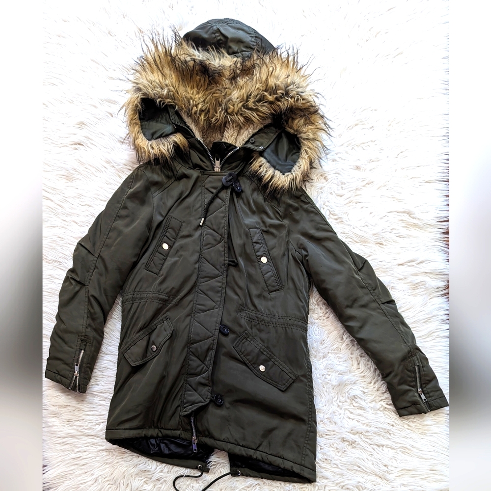 Olive green winter coat